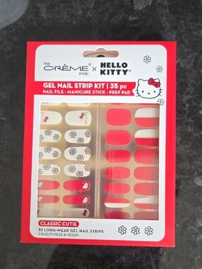 Hello Kitty x The Crème Shop Red Gel Nail Strip Kit - Classic Cutie NWT